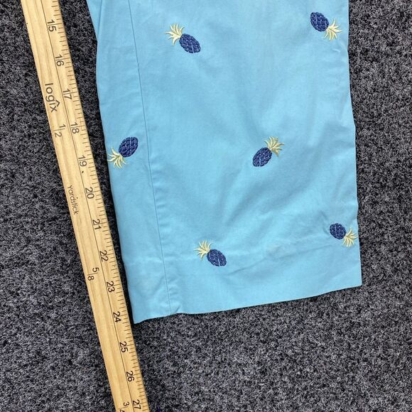 Tommy Hilfiger Women’s Capris Embroidered Blue Pineapple Bright Blue Size 4 - Picture 2 of 6